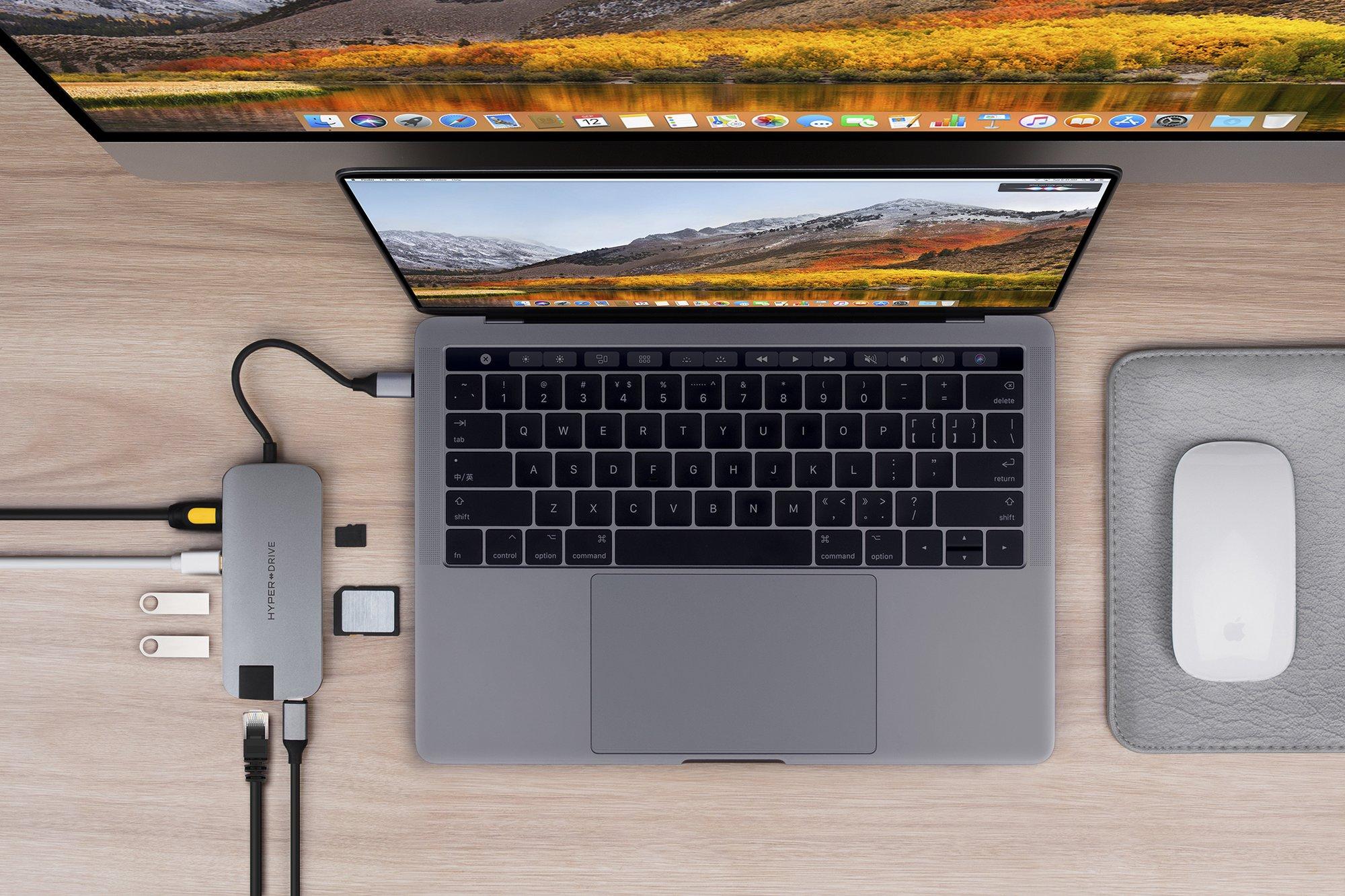 Cổng chuyển HYPERDRIVE SLIM 8 in 1 USB-C - Hàng Chính Hãng Nguyên Hộp