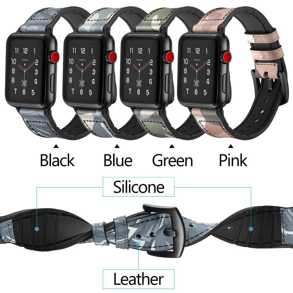 Dây đeo Jinya Camouflage Leather cho Apple Watch - 42mm&44mm