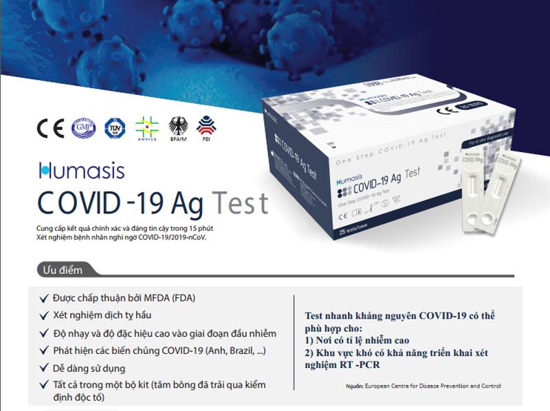 Kit test nhanh Covid-19 Humasis - Bộ Dụng cụ xét nghiệm nhanh (1 bộ)