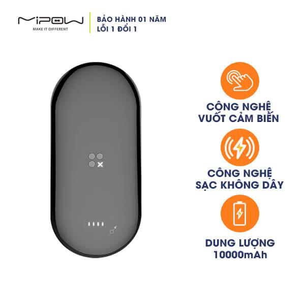 Pin Sạc Dự Phòng Không Dây Mipow Power Cube X3 10000mAh - Hàng Chính Hãng Nguyên Hộp 
