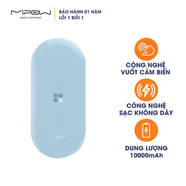 Pin Sạc Dự Phòng Không Dây Mipow Power Cube X3 10000mAh - Hàng Chính Hãng Nguyên Hộp 