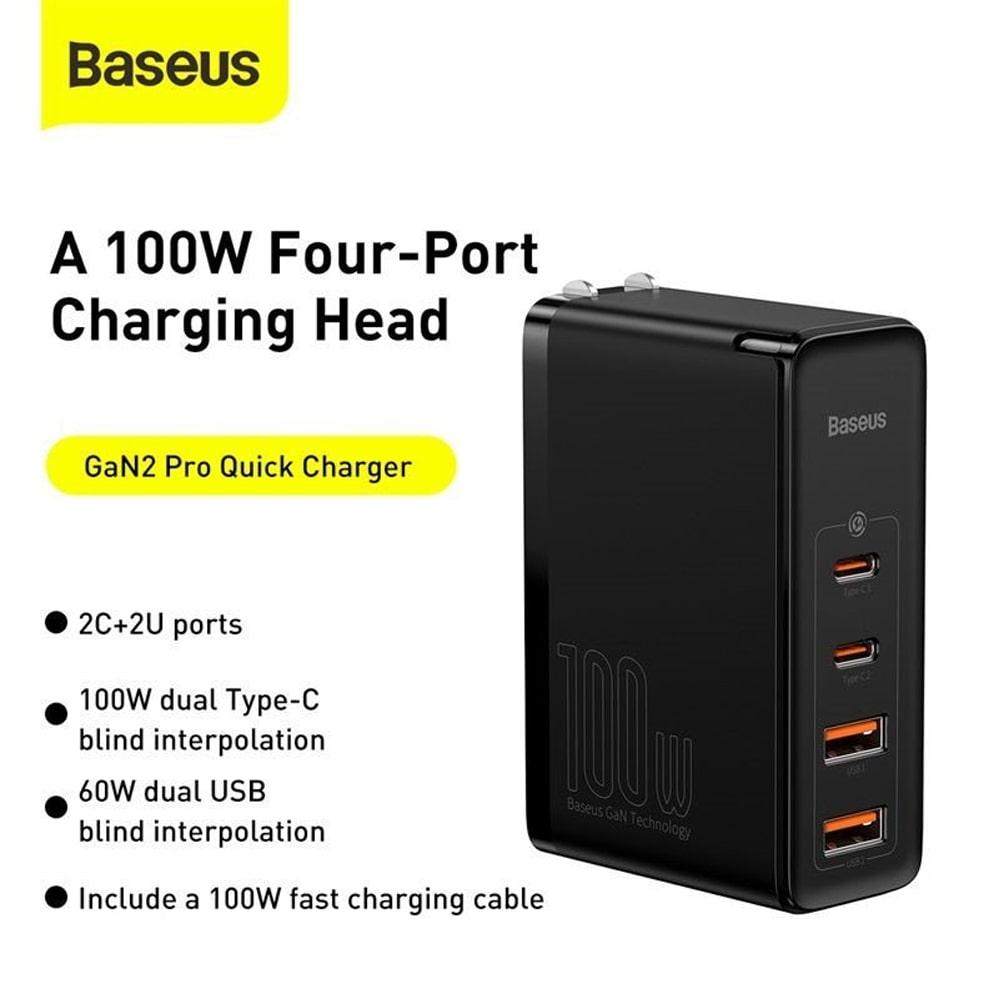 Củ Sạc Baseus GaN2 Pro Quick Charger 2C+2U 100W CN