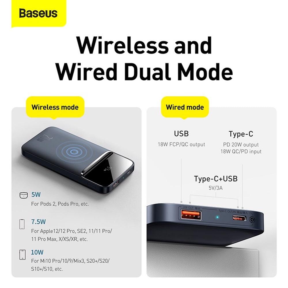 Sạc Dự Phòng Không Dây Baseus 20W Magnetic Wireless Power Bank 10.000mAh