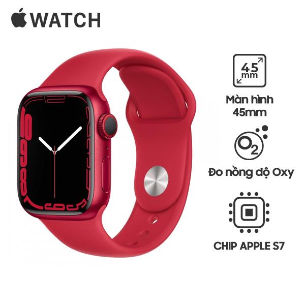 Apple Watch Series 7 45mm LTE Viền Nhôm Dây Cao Su Chính Hãng