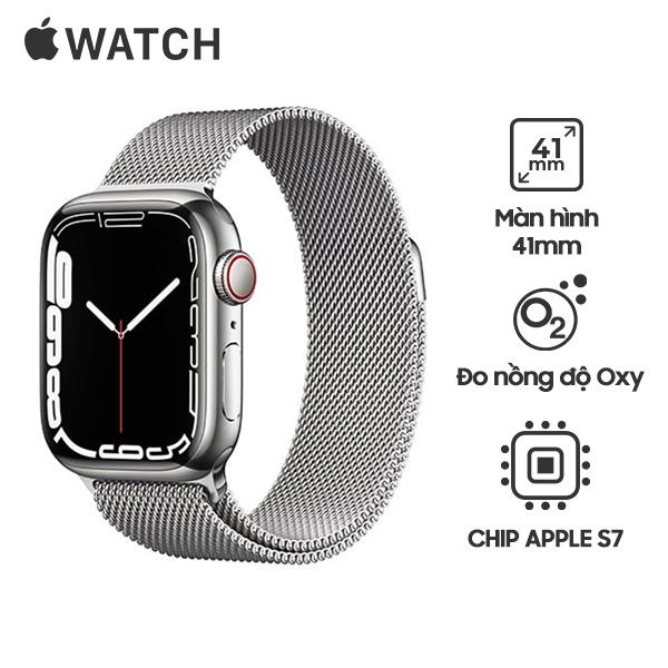 Apple Watch Series 7 41mm LTE Viền Thép Dây Thép Chính Hãng VN/A