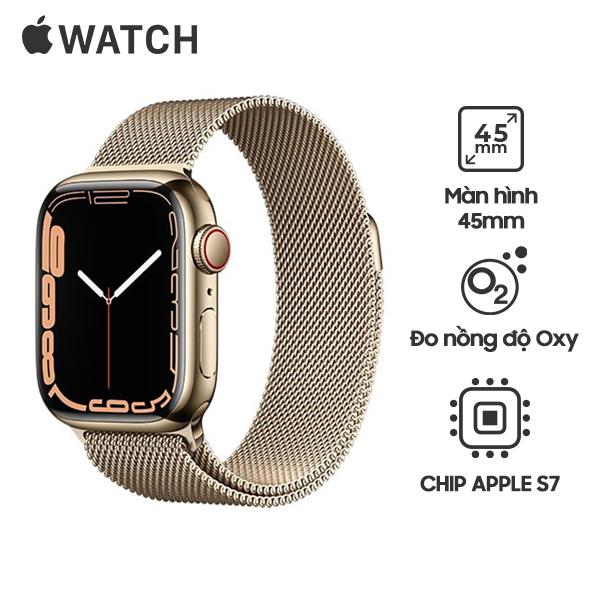 Apple Watch Series 7 45mm LTE Viền Thép Dây Thép Chính Hãng VN/A