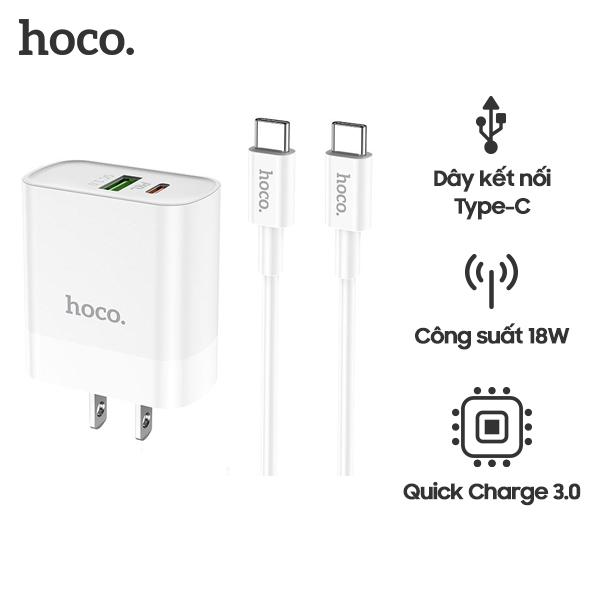 Bộ Củ Sạc Hoco C80 Kèm Cáp Sạc Type C to Type C
