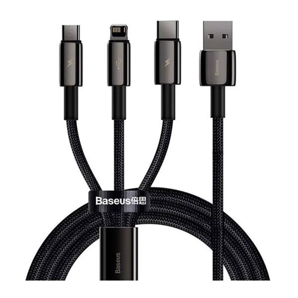 Cáp Baseus Tungsten Gold 3-in-1 Fast Charging USB to M+L+C 3.5A (1.5m)