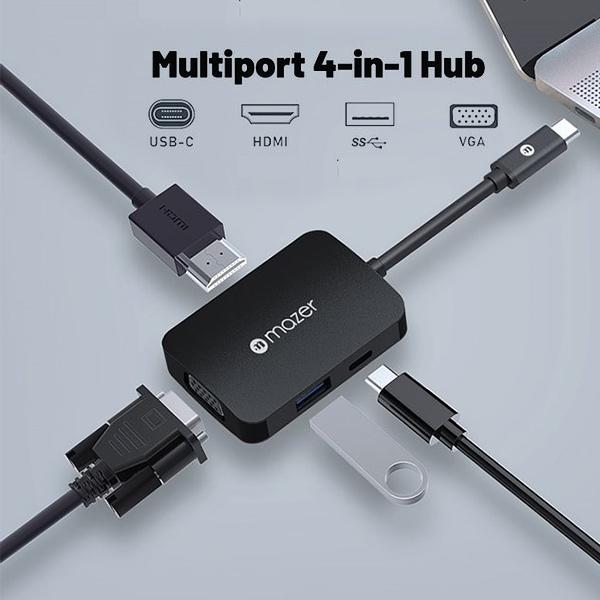 Cổng chuyển Mazer HUB 4-in-1 USB-C