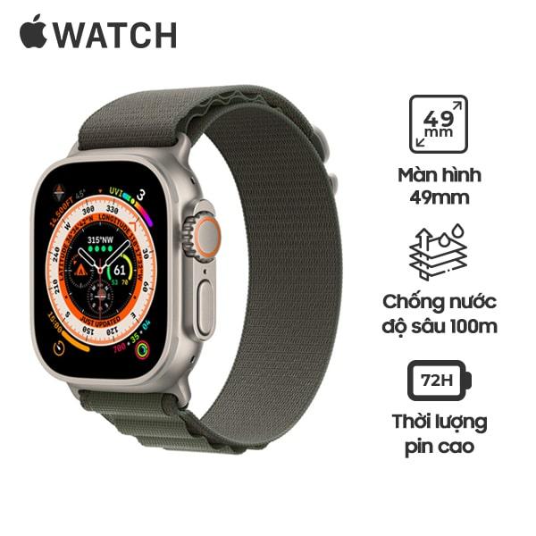 Apple Watch Ultra 49mm LTE Viền Titanium Dây Alpine Chính Hãng