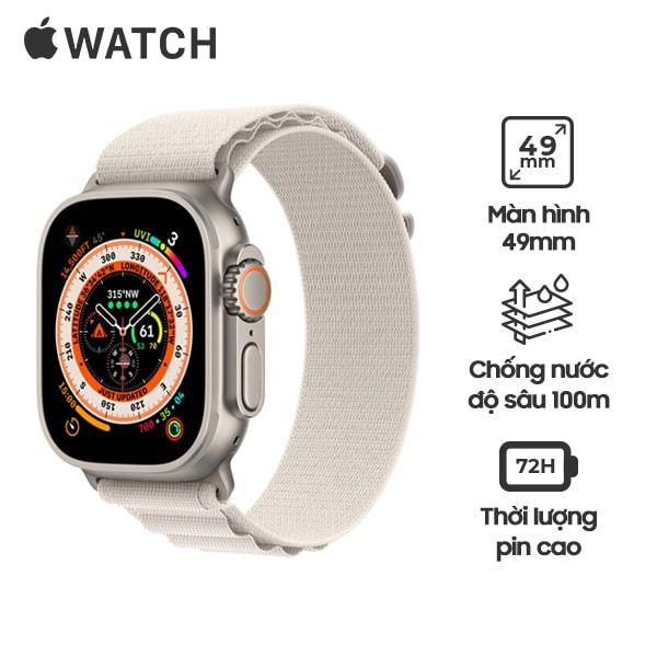 Apple Watch Ultra 49mm LTE Viền Titanium Dây Alpine Chính Hãng