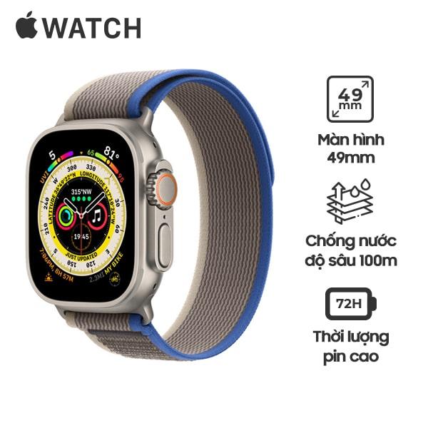 Apple Watch Ultra 49mm LTE Viền Titanium Dây Trail Chính Hãng