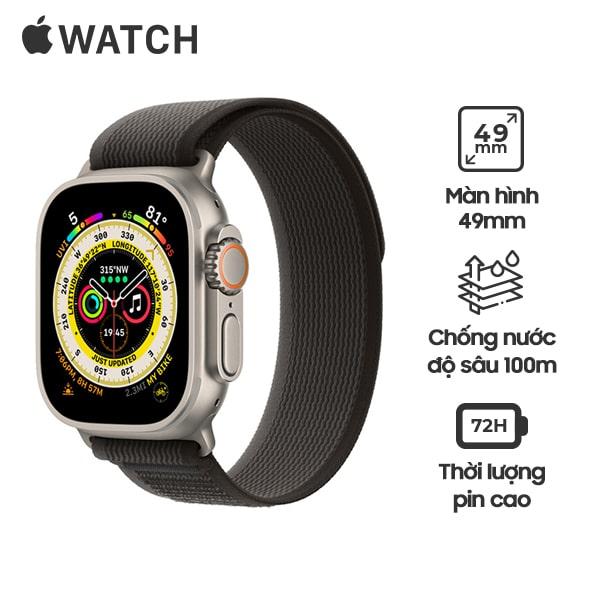 Apple Watch Ultra 49mm LTE Viền Titanium Dây Trail Chính Hãng VN/A