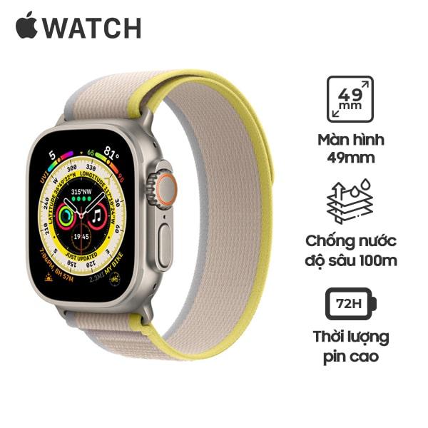 Apple Watch Ultra 49mm LTE Viền Titanium Dây Trail Chính Hãng VN/A