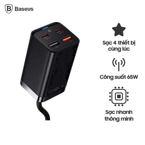 Bộ Sạc Nhanh Baseus 65W GaN3 Pro Desktop Fast Charger 4 in 1