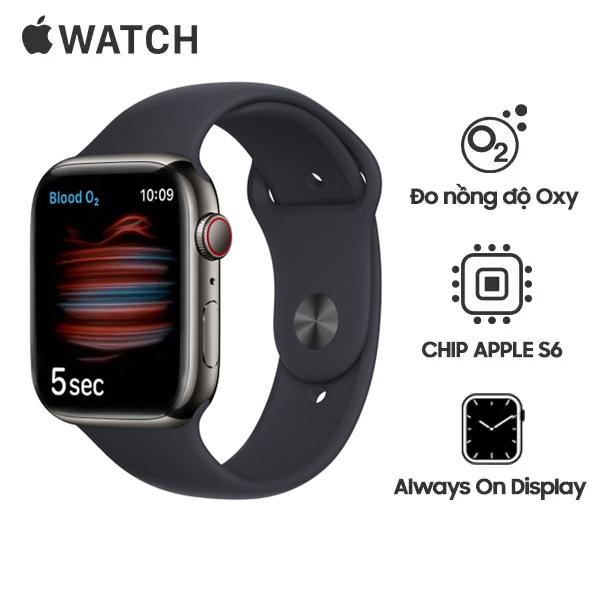 Apple Watch Series 6 44mm Viền Thép Dây Cao Su Chính Hãng VN/A