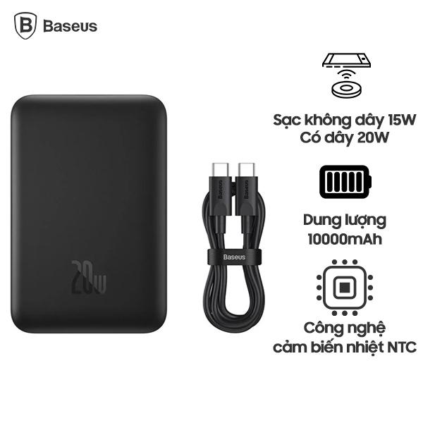 Pin Dự Phòng Không Dây BASEUS Sạc Nhanh 20W 10.000mAh (Magnetic Mini Wireless Series)