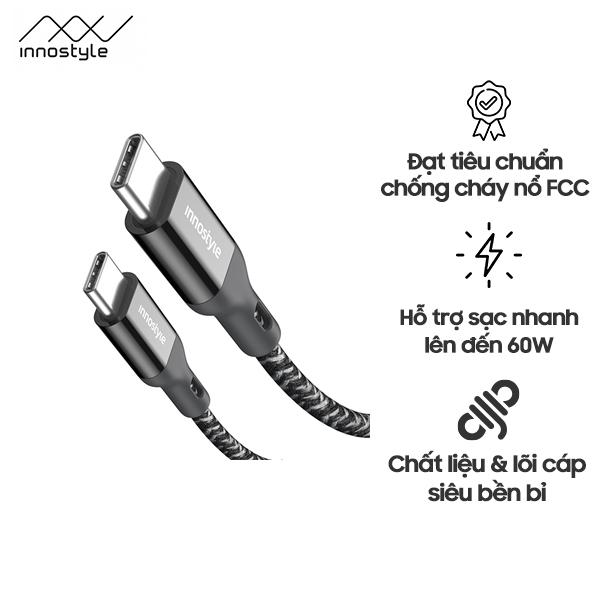 Cáp Innostyle Powerflex Usb-C To C 1.5m 60w