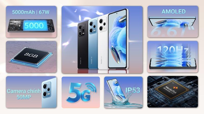 Xiaomi Redmi Note 12 Pro 5G smartphone đ&aacute;ng mua