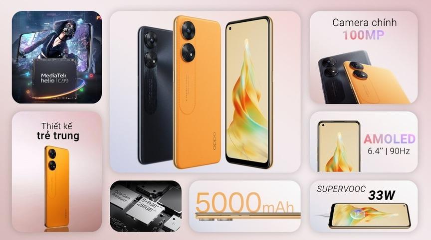 Oppo Reno8 T 5G thiết bị th&ocirc;ng minh đẳng cấp