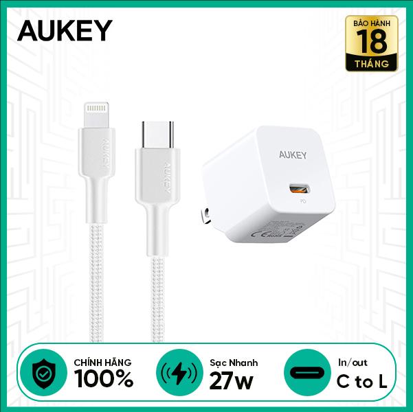 Combo Củ Cáp Sạc AUKEY Lightning 27W