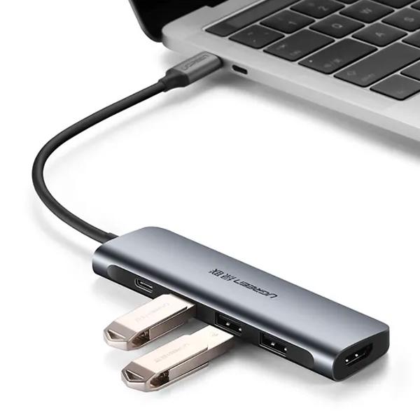 Cổng Chuyển UGREEN 5 IN 1 Type-C To HDMI+PD+3*USB 3.0