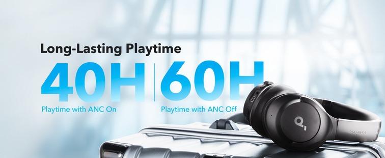 thời lượng pin tai nghe Anker soundcore q21i