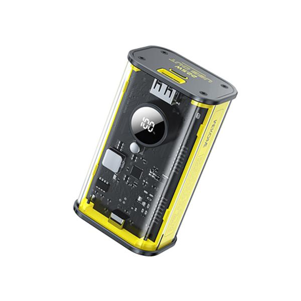 Pin Dự Phòng WEKOME WP-345 10.000mAh 22.5W Kèm Cáp Sạc Nhanh 2 trong 1 Thiết Kế Trong Suốt