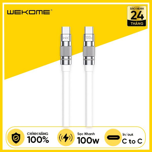 Cáp Sạc Nhanh WEKOME WDC-188 100W C To C Dây Nhựa Mềm TPE, Đường Kính Siêu Dày 6mm