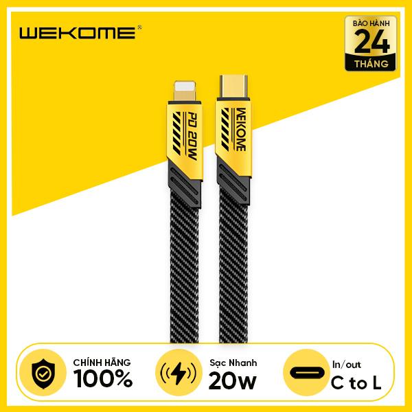 Cáp Sạc Nhanh WEKOME WDC-191 C To Lightning 20W Thiết Kế Dây Dẹp Bọc Dù