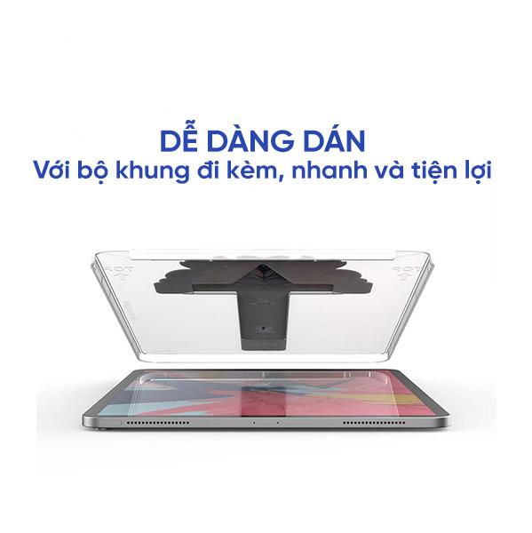 Miếng Dán Cường Lực LITO M+0.3mm 2.5D Trong Suốt Kèm Khung Trợ Dán Cho iPad