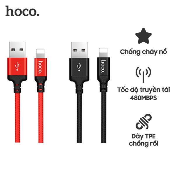 Cáp sạc Lightning HOCO X14/X38 1m (Hàng Chính Hãng)