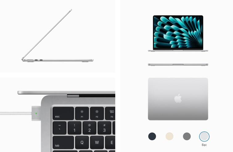 MacBook Air M3 15 Inch 8 CPU 10 GPU (16GB/256GB) | Chính Hãng Apple Việt Nam