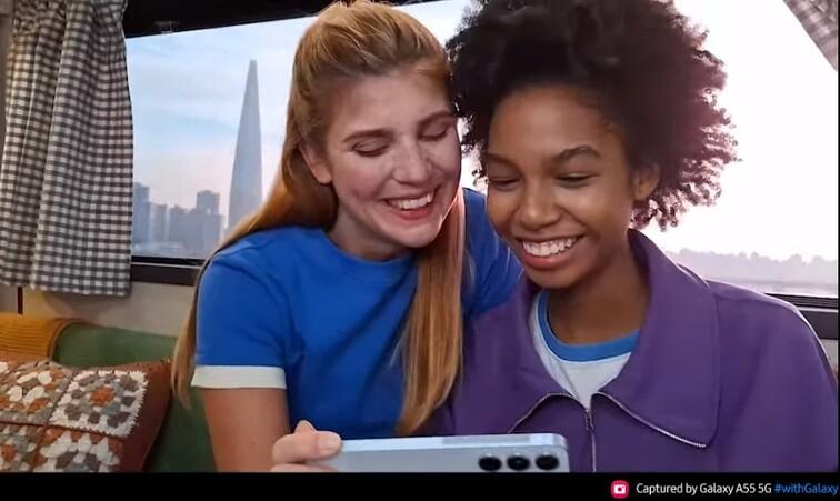 ghi h&igrave;nh sắc n&eacute;t galaxy a55