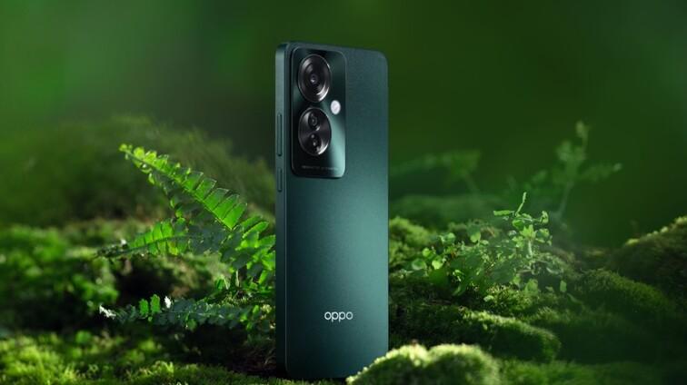 Oppo Reno 11 F m&agrave;u xanh