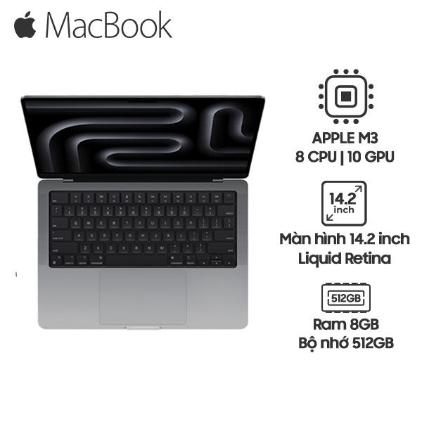 MacBook Pro 2023 14 Inch Chip M3 8GB/512GB SSD | Chính Hãng Apple Việt Nam