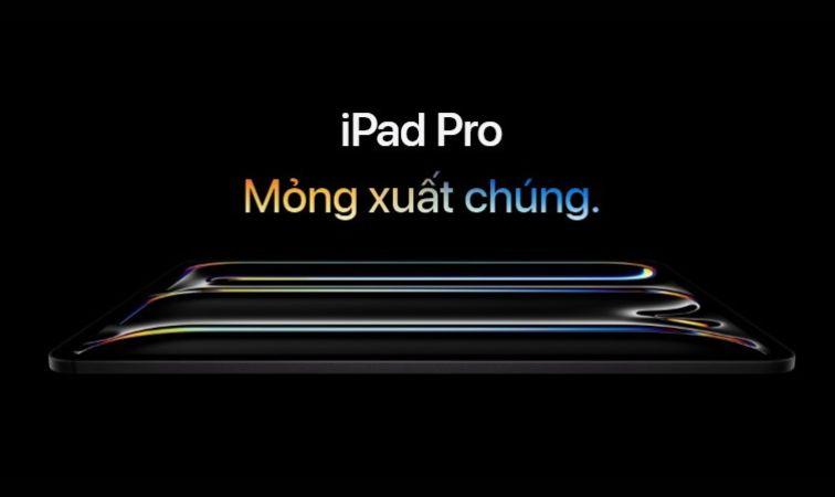 ipad pro m4 thiết kế mỏng nhẹ