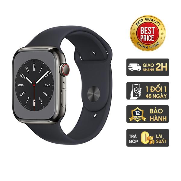 Apple Watch Series 8 45mm Viền Thép Dây Cao Su Chính Hãng Certified Refurbished