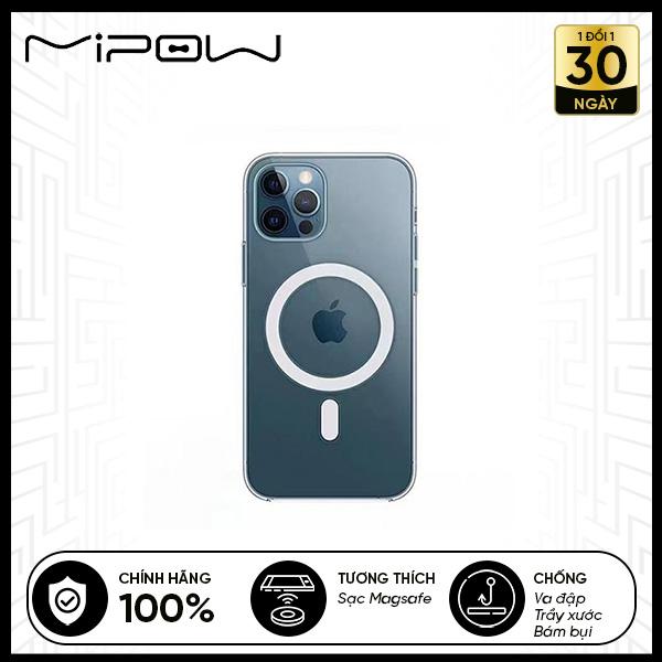 Ốp lưng Magsafe Trong Suốt Mipow Tempered Glass iPhone 12 Pro Max