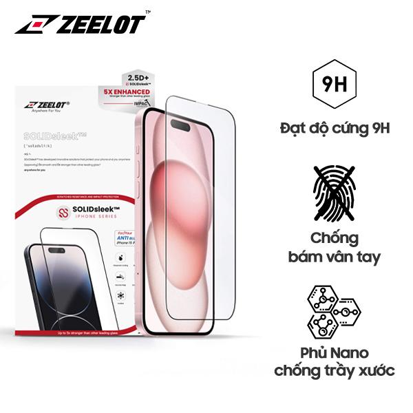 Miếng Dán Cường Lực Chống Vân Tay Solidsleek Zeelot cho iPhone 15 Series