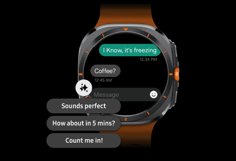 galaxy watch ultra gợi &yacute; trả lời tin nhắn