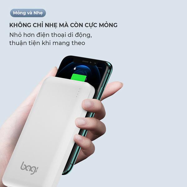 Pin Sạc Dự Phòng Nhanh Bagi PB-P3 10.000mAh 20W