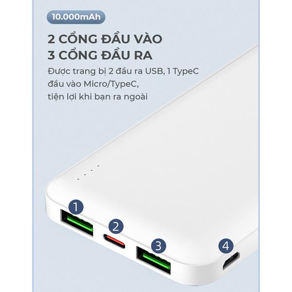 Pin Sạc Dự Phòng Nhanh Bagi PB-P3 10.000mAh 20W