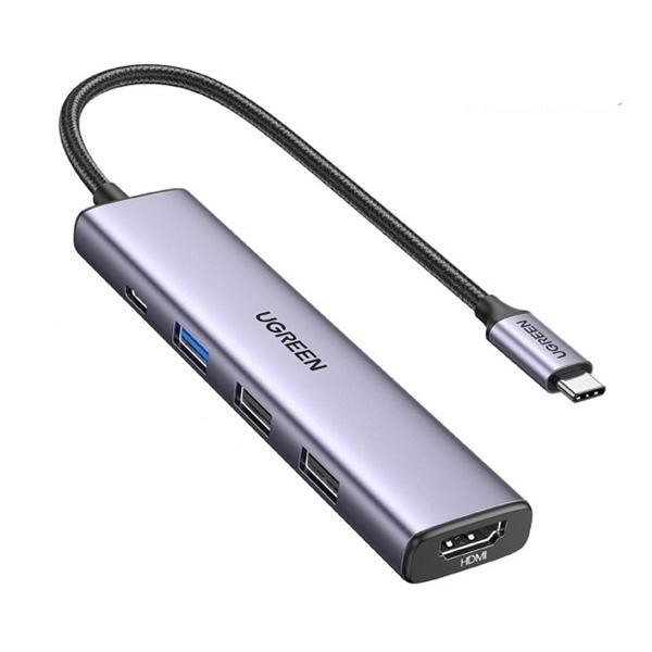 Cổng Chuyển UGREEN 5 IN 1 Type-C To HDMI 4K@30Hz PD100W 2xUSB 3.0 1xUSB 2.0