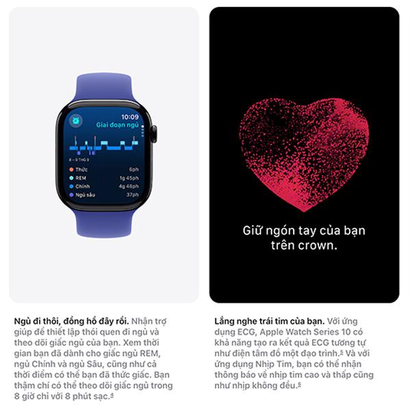 Apple Watch Series 10 46mm GPS Viền Nhôm Dây Cao Su Chính Hãng VN/A