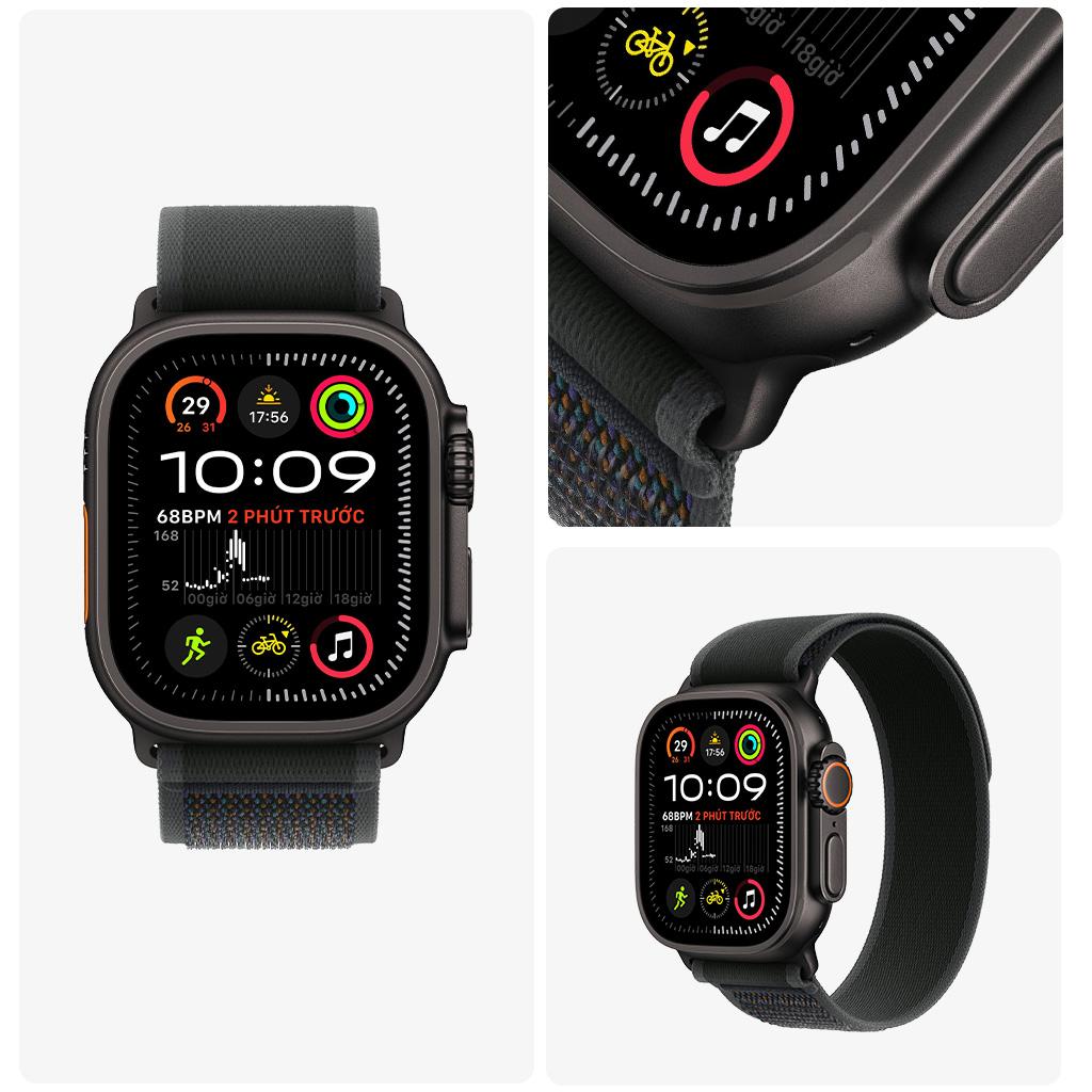 Apple Watch Ultra 2 49mm GPS + Cellular Viền Titanium Đen Dây Trail Chính Hãng VN/A