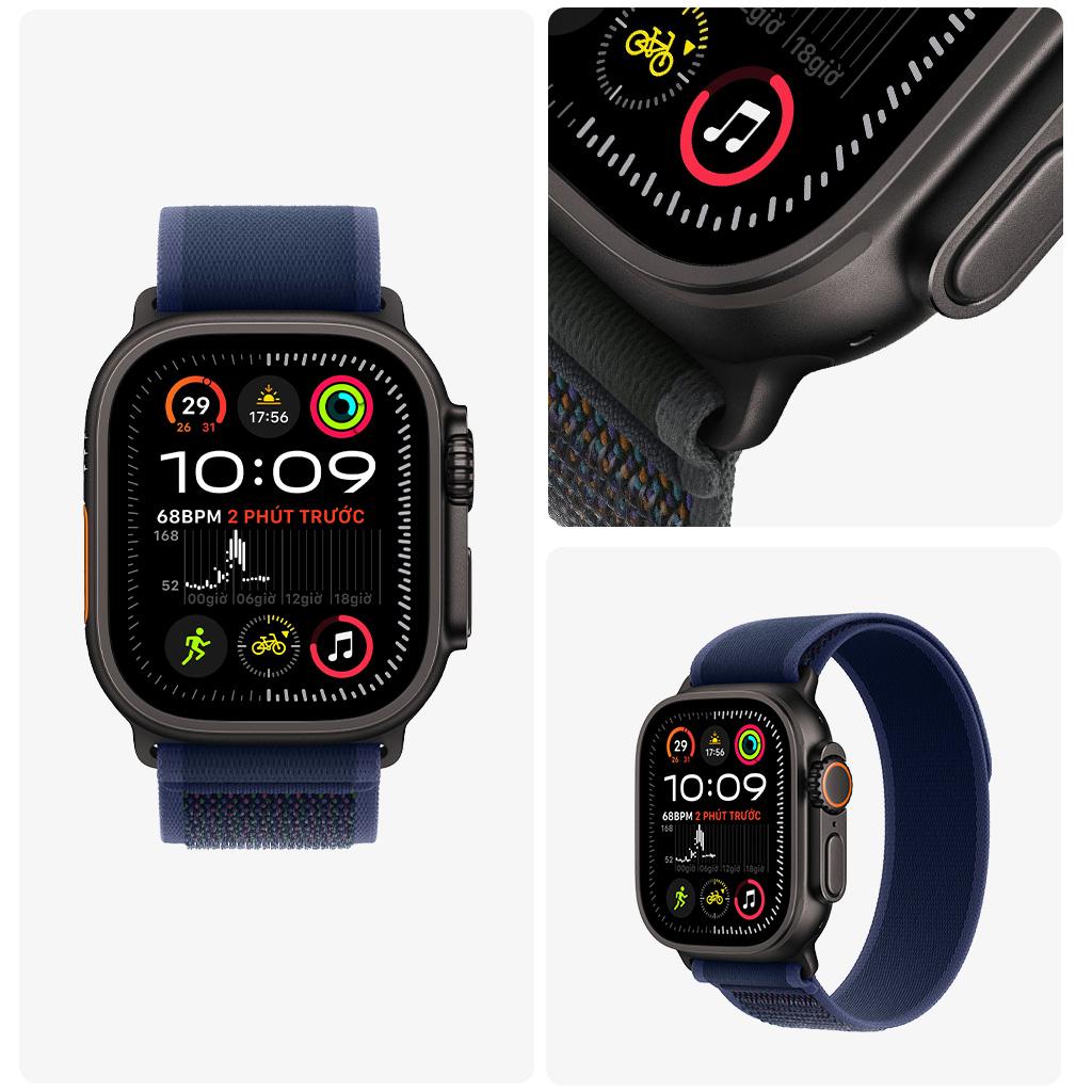 Apple Watch Ultra 2 49mm GPS + Cellular Viền Titanium Đen Dây Trail Chính Hãng VN/A