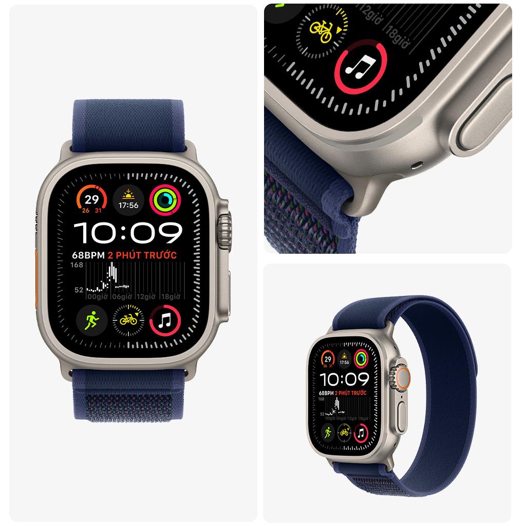 Apple Watch Ultra 2 49mm GPS + Cellular Viền Titanium Tự Nhiên Dây Trail Chính Hãng VN/A