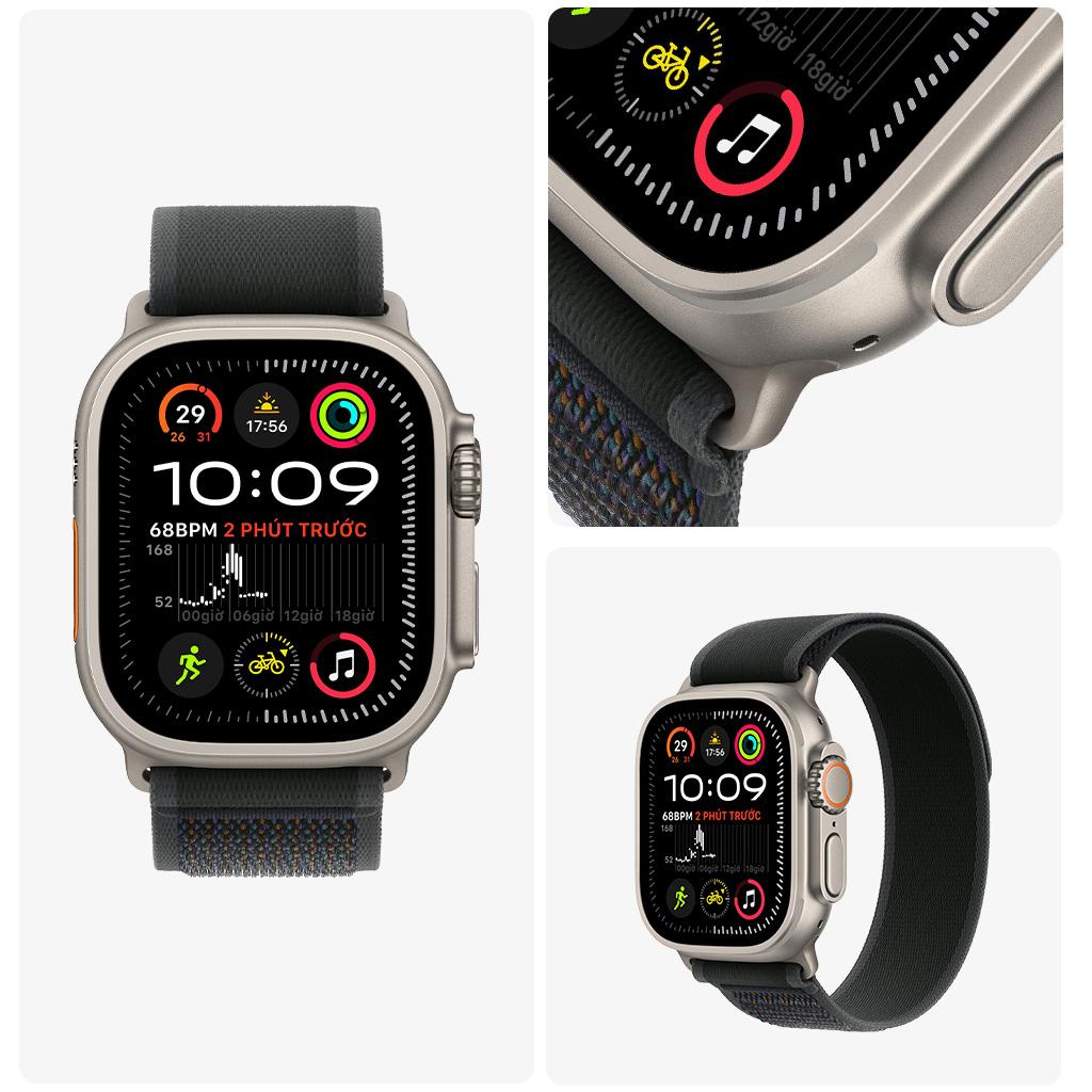 Apple Watch Ultra 2 49mm GPS + Cellular Viền Titanium Tự Nhiên Dây Trail Chính Hãng VN/A