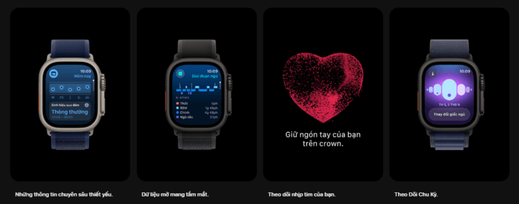 apple watch ultra 2 titan chăm s&oacute;c sức khỏe